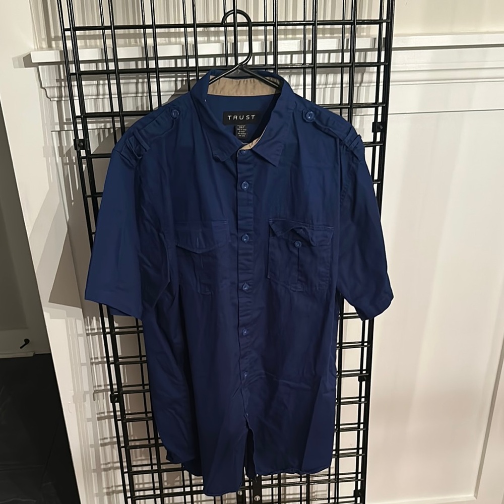 Men's Blue Casual Button Down Shirt